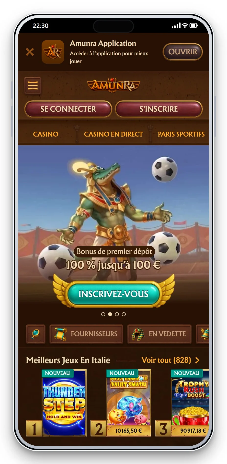 casino mga france : lobby mobile de AmunRa