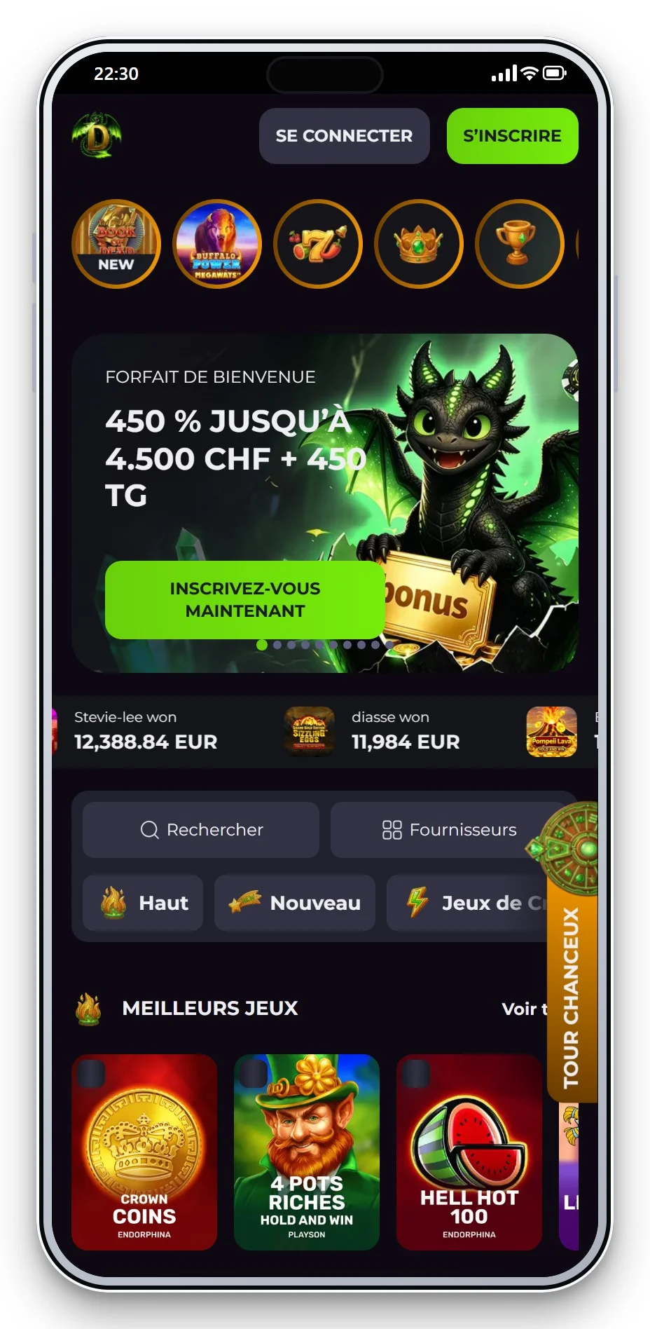 meilleurs casinos mga : lobby mobile de Drakaris