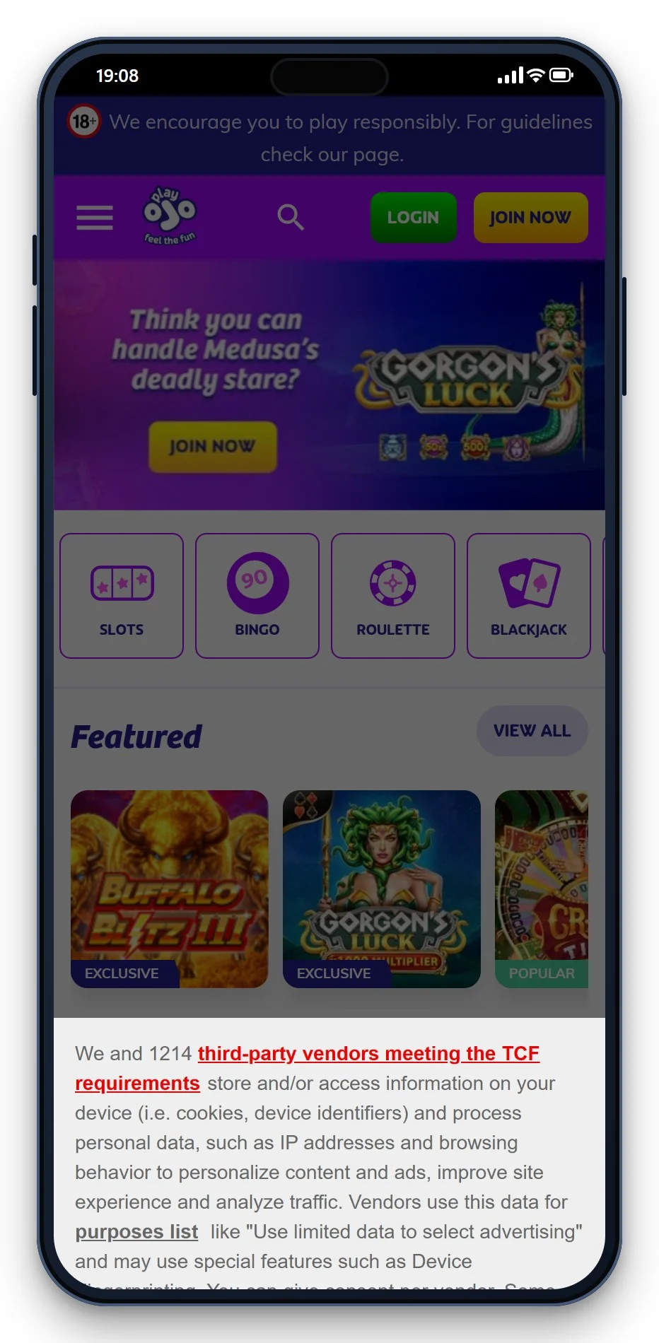 mga licensed casinos: PlayOJO mobile lobby