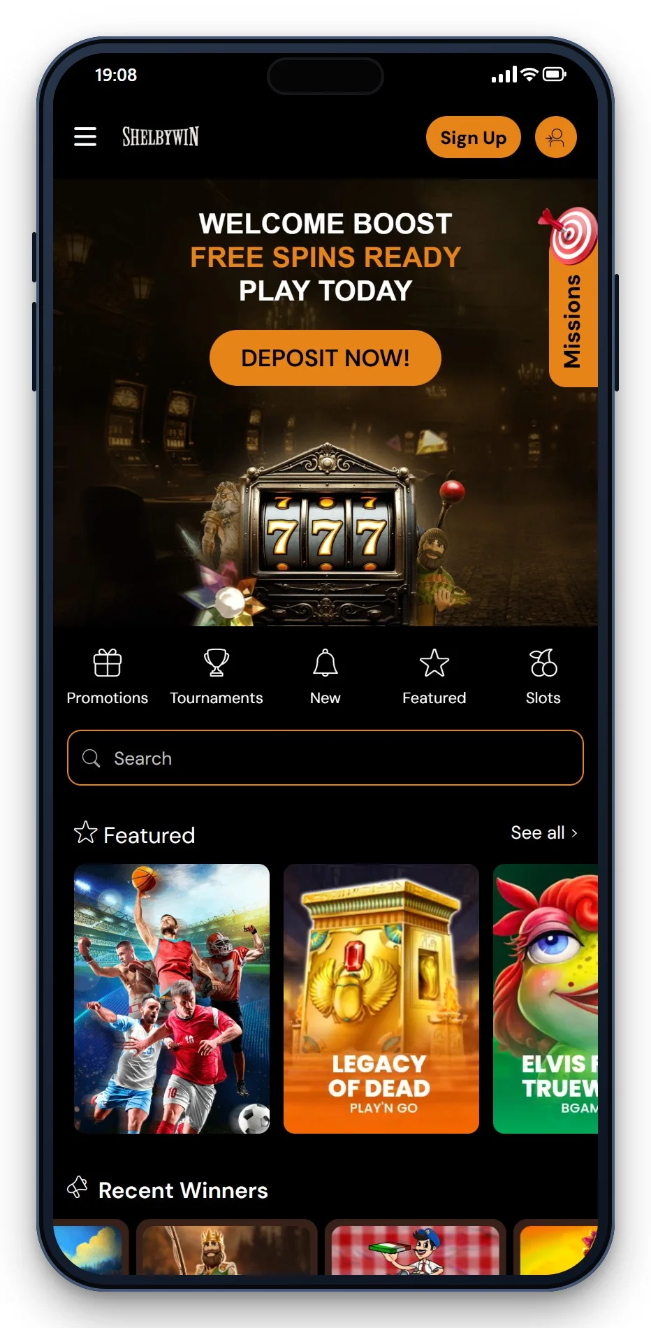 malta casinos without gamstop: ShelbyWin mobile lobby